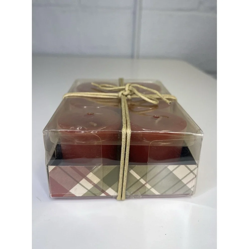 Pier 1  APPLE CRISP‎  Votive Candles 6 Sealed In Package Discontinued HTF Red